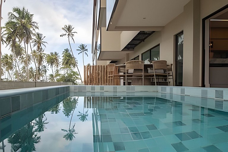 Apto 03 Quartos Pé na Areia com Piscina Privativa