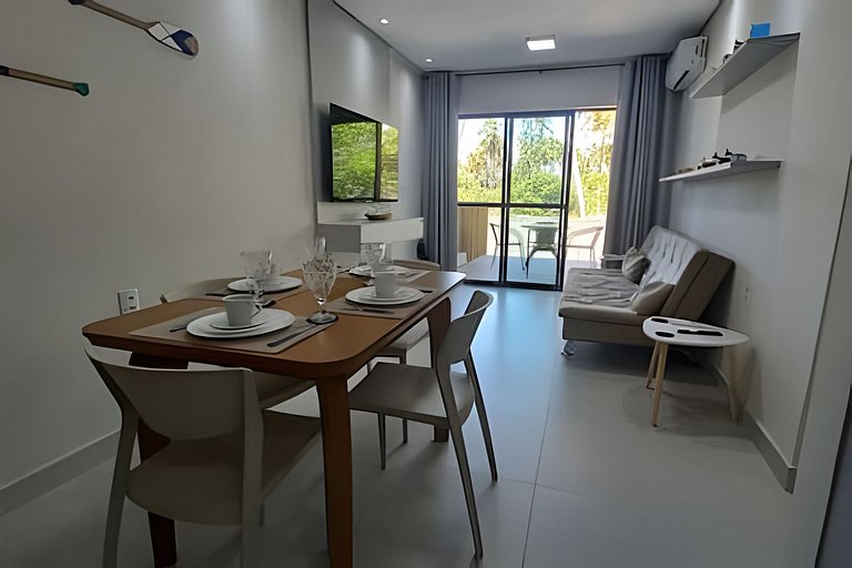 Apto Pé na Areia em Resort com Piscina Privativa