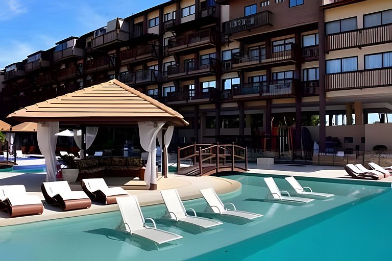 Apartamento Cond Pé na Areia com Varanda